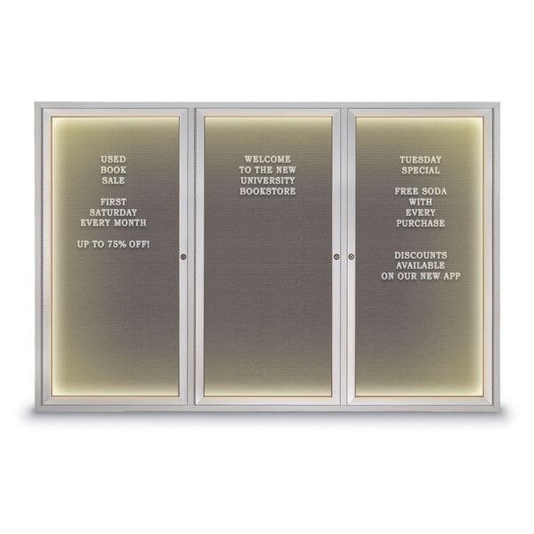 Indoor Enclosed Combo Board, 42"x32", Black Frame/Black & Cloud
